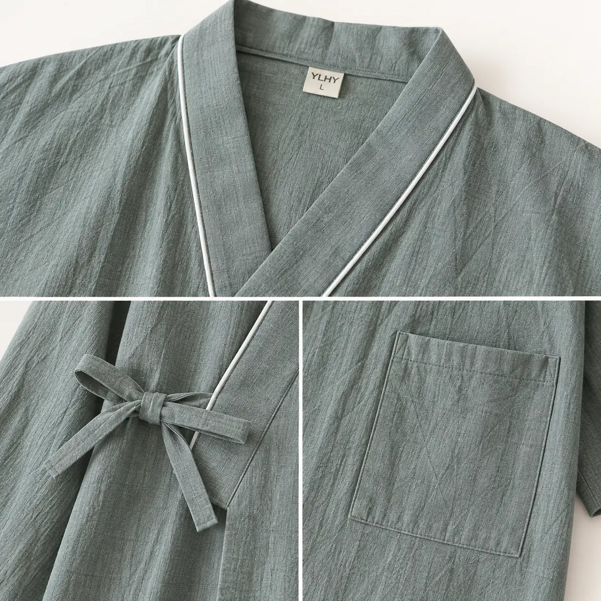 Pyjama Japonais Homme Style Kimono En Coton – vue 4 | le Juste Pyjama