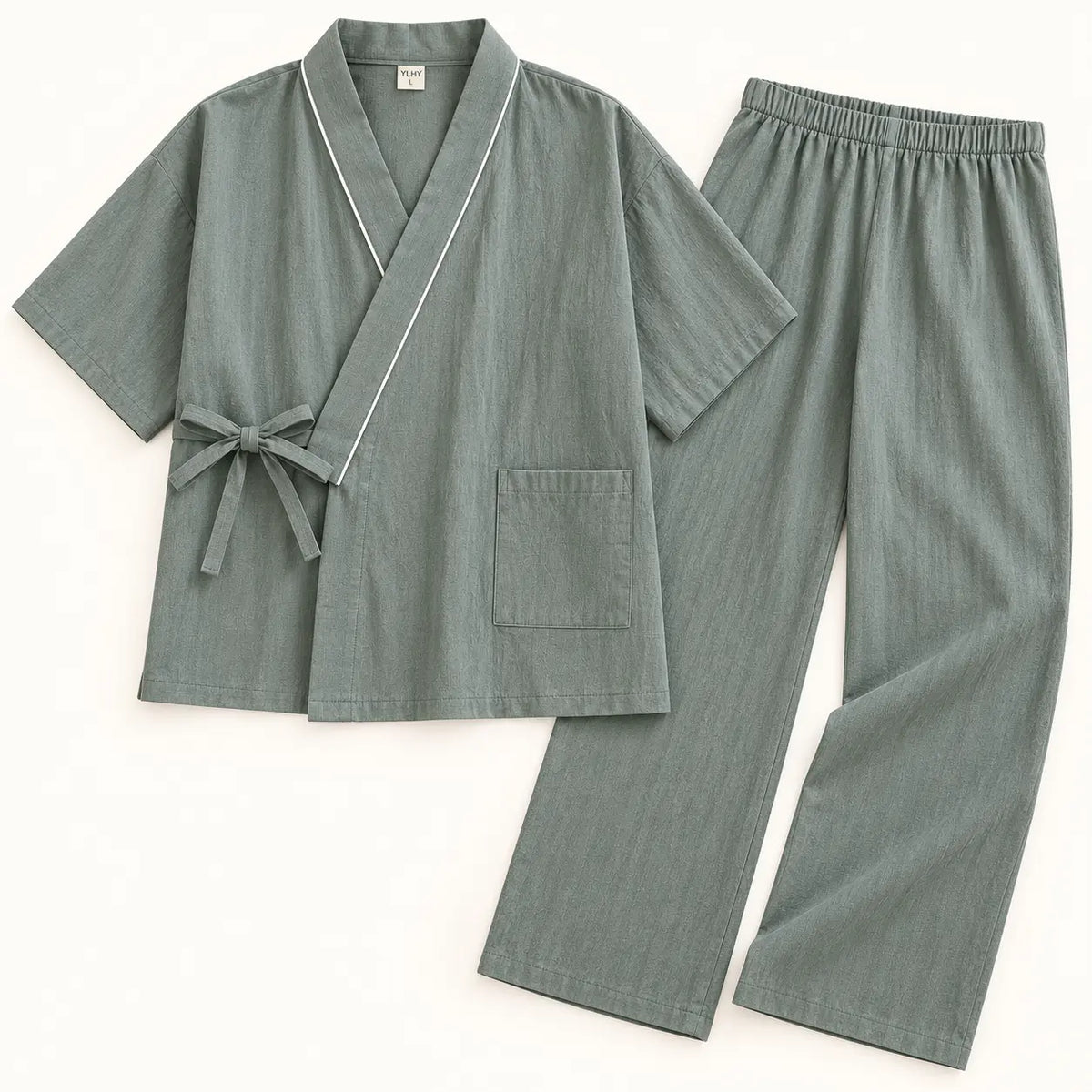 Pyjama Japonais Homme Style Kimono En Coton – vue 5 | le Juste Pyjama