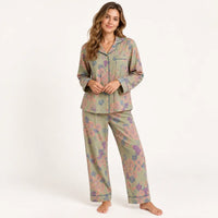 Pyjama Manches Longues Coton Deux Pièces Col Tailleur | le Juste Pyjama