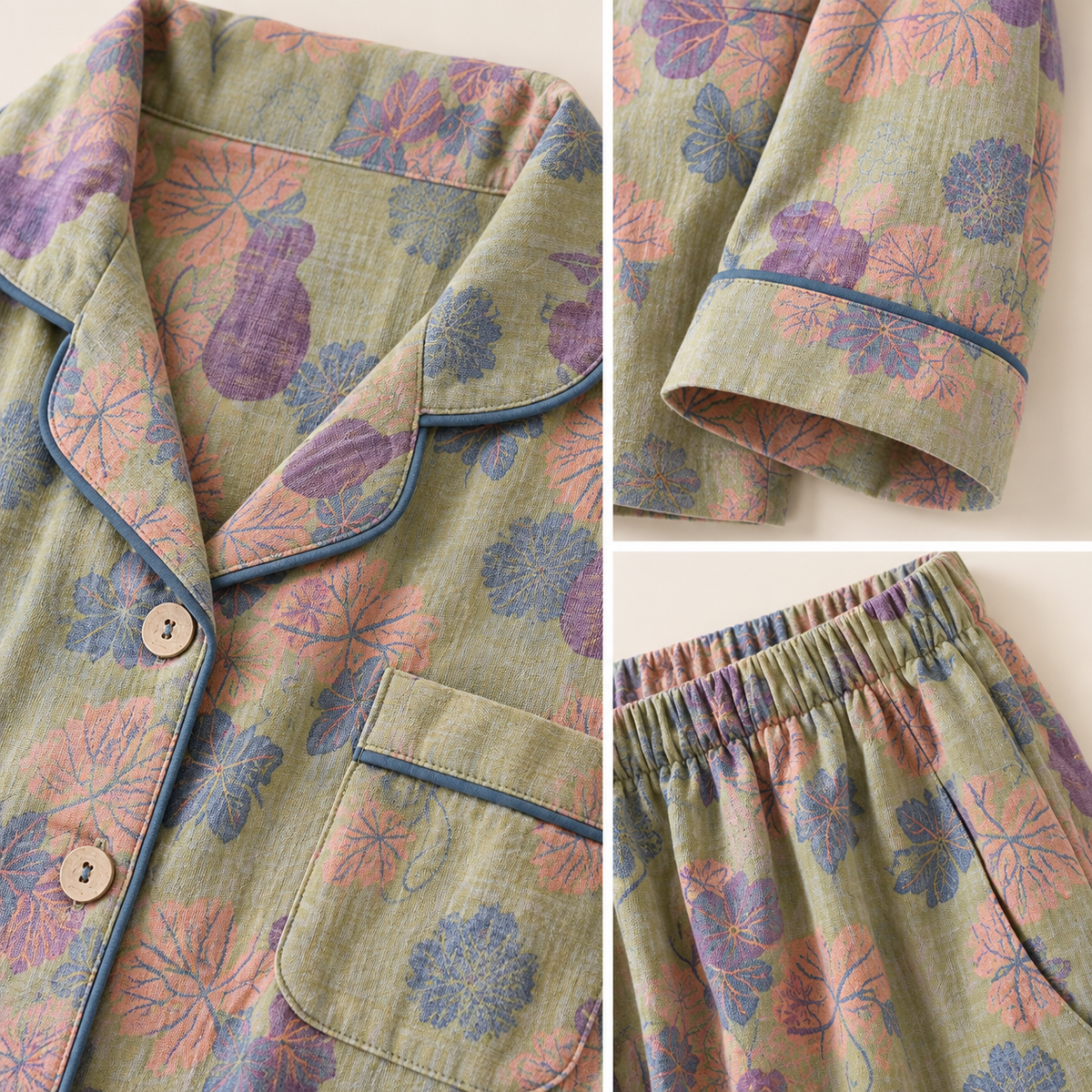 Pyjama Manches Longues Coton Deux Pièces Col Tailleur – vue 4 | le Juste Pyjama