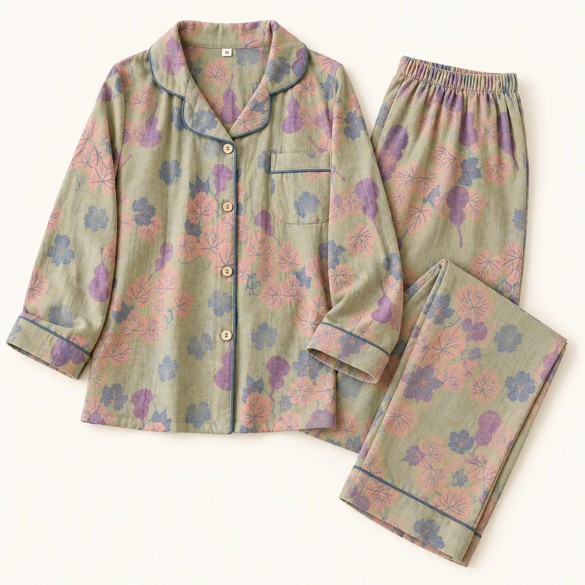 Pyjama Manches Longues Coton Deux Pièces Col Tailleur – vue 5 | le Juste Pyjama