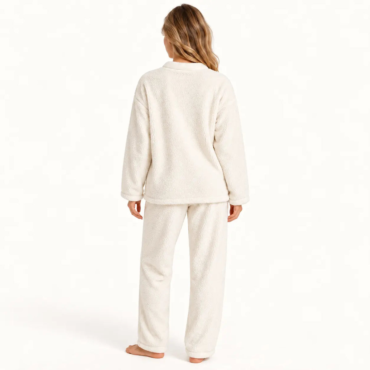 Pyjama Polaire Col En V – vue 2 | le Juste Pyjama