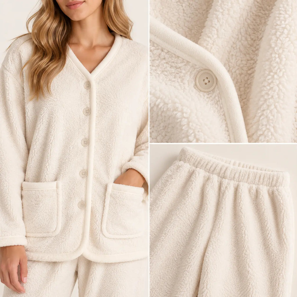Pyjama Polaire Col En V – vue 4 | le Juste Pyjama