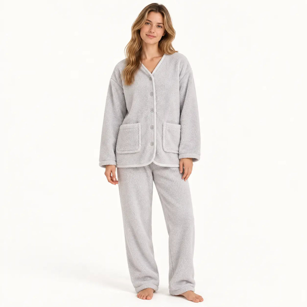 Pyjama Polaire Col En V – vue 6 | le Juste Pyjama