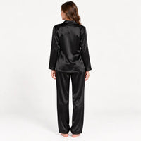 Pyjama Rayonne En Satin Col Tailleur – vue 2 | le Juste Pyjama
