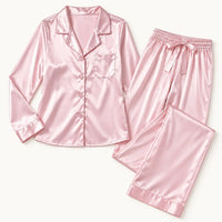 Pyjama Rayonne En Satin Col Tailleur – vue 7 | le Juste Pyjama
