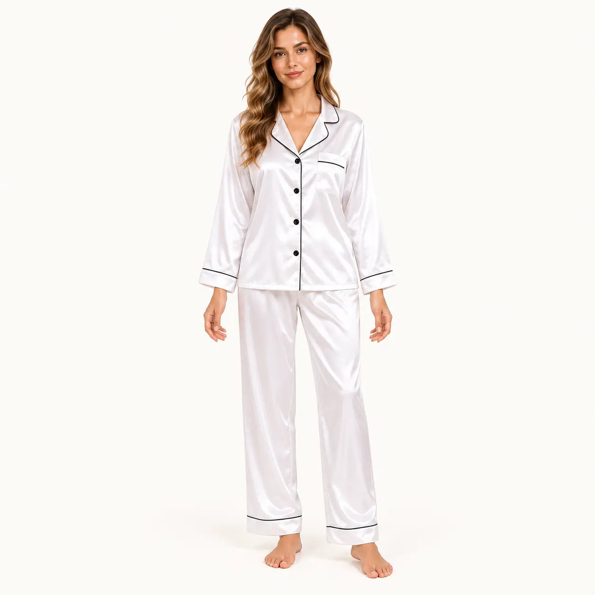 Pyjama Satin Manches Longues – vue 6 | le Juste Pyjama