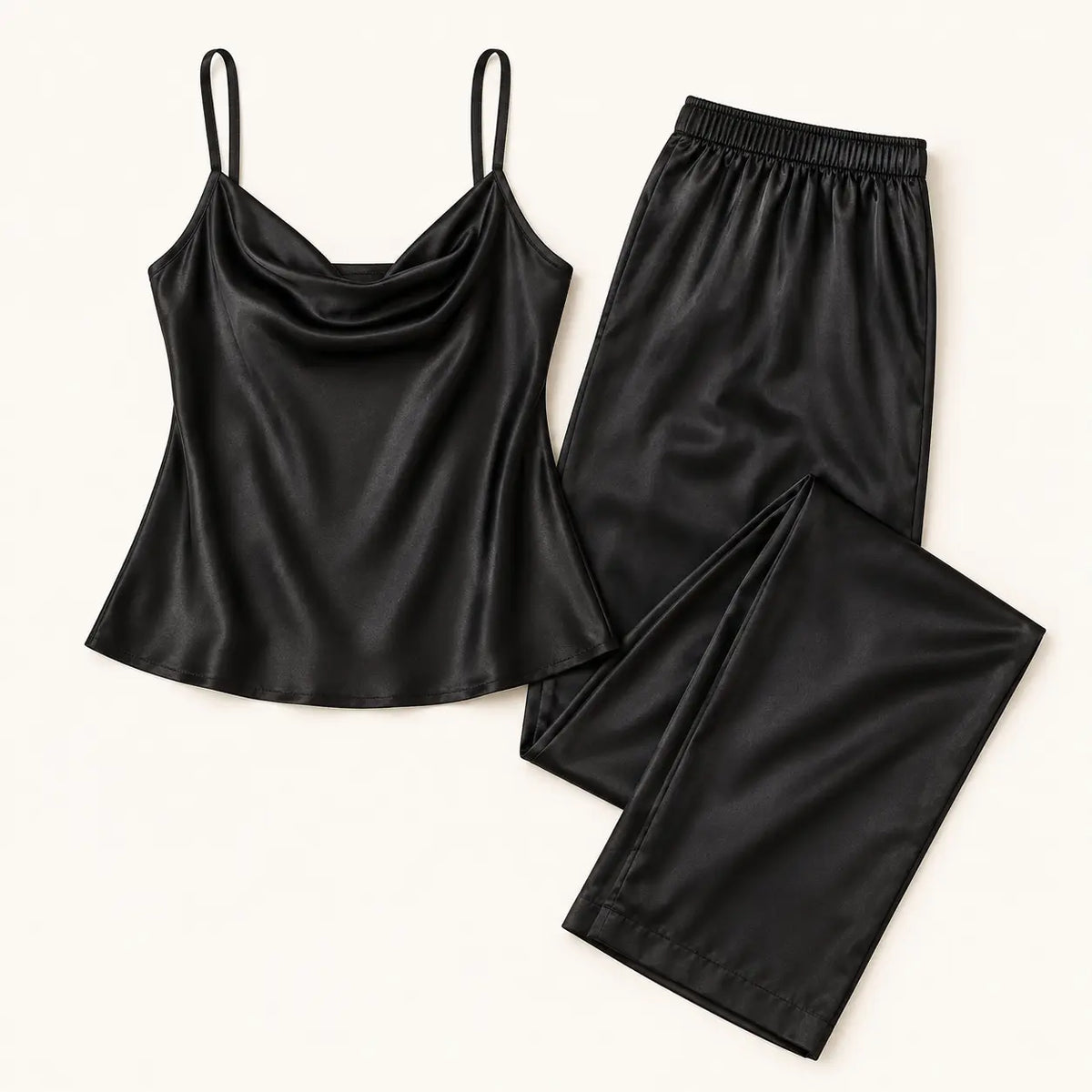 Pyjama Satin Noir Femme – vue 5 | le Juste Pyjama