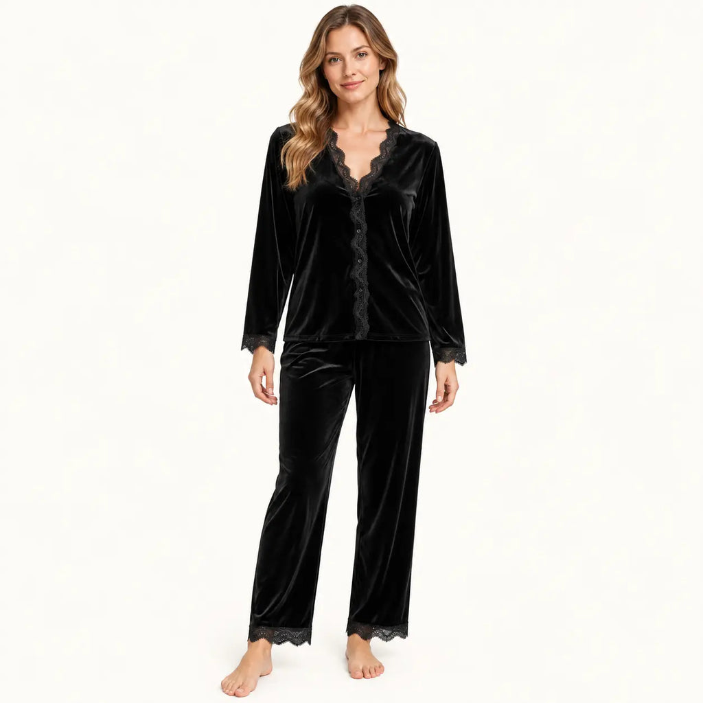 Pyjama Velours Noir Femme | le Juste Pyjama