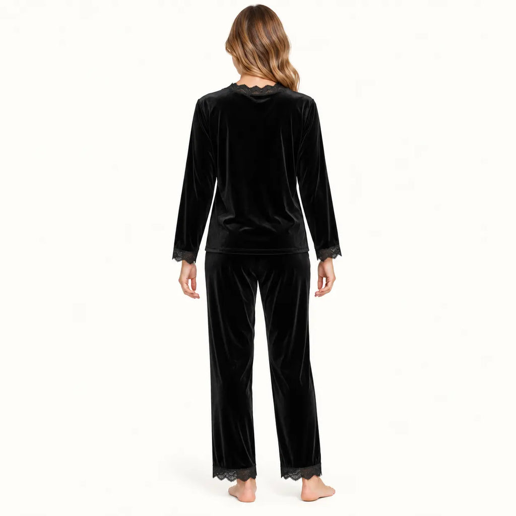 Pyjama Velours Noir Femme – vue 2 | le Juste Pyjama