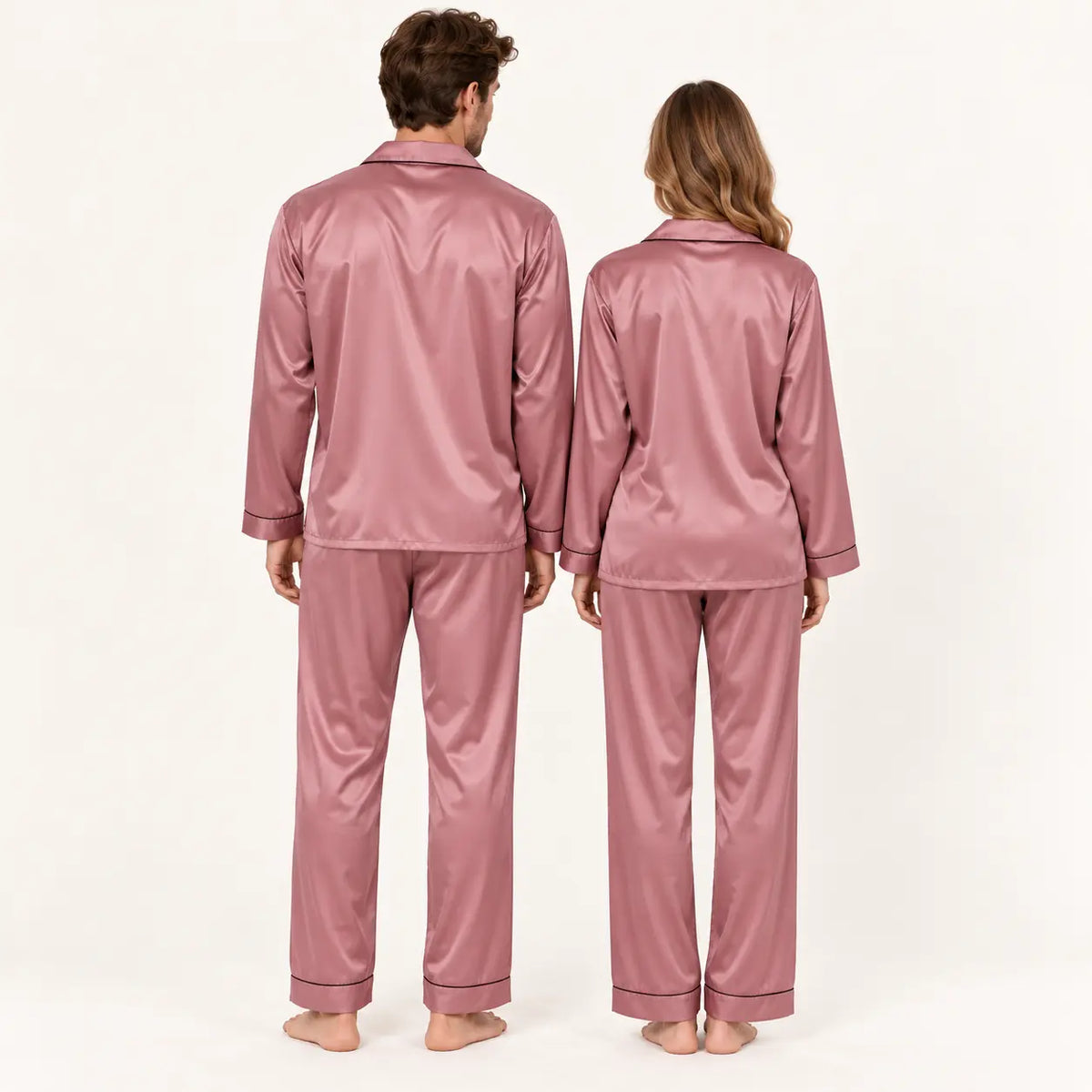 Pyjama Vêtements De Nuit Satin Couple – vue 2 | le Juste Pyjama