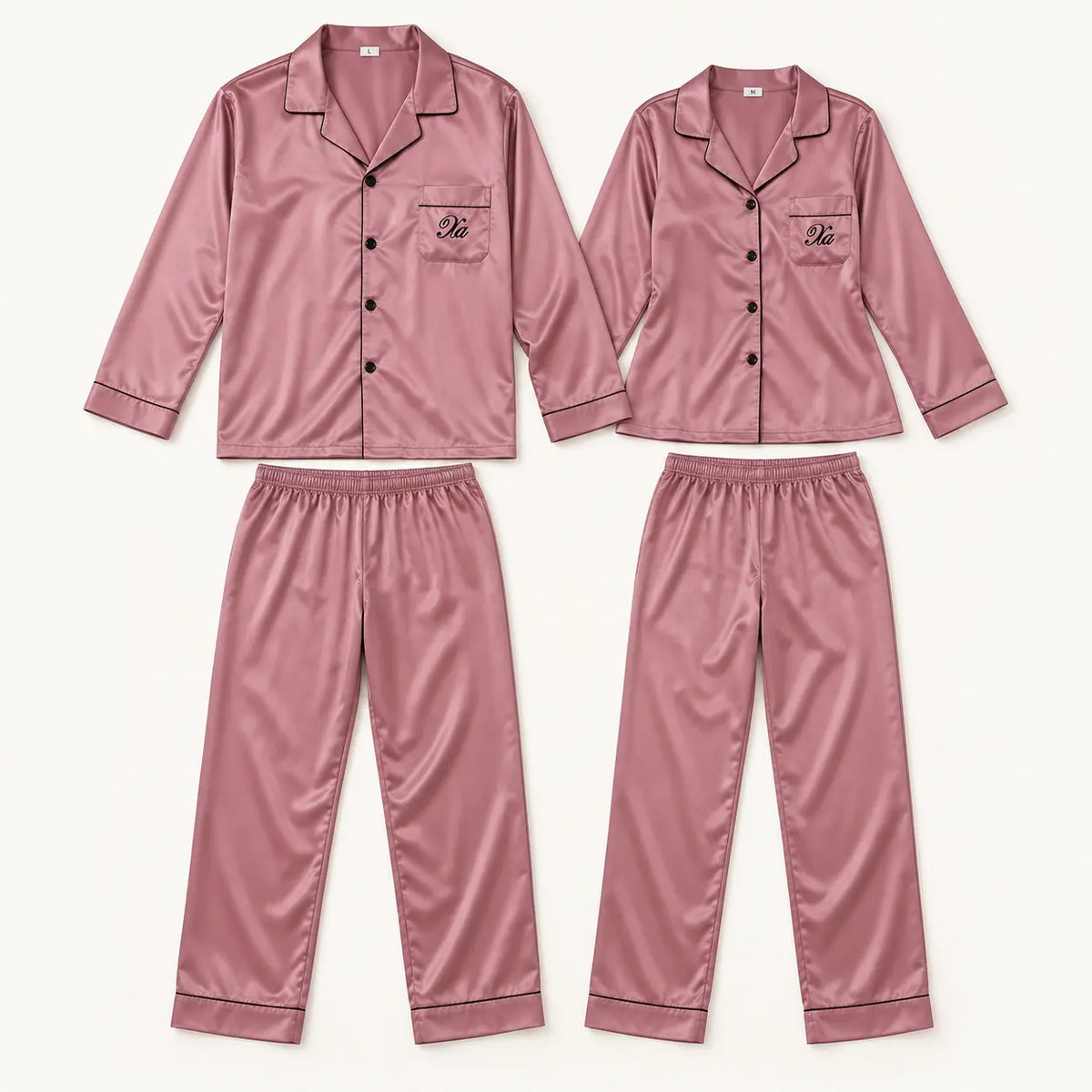 Pyjama Vêtements De Nuit Satin Couple – vue 6 | le Juste Pyjama