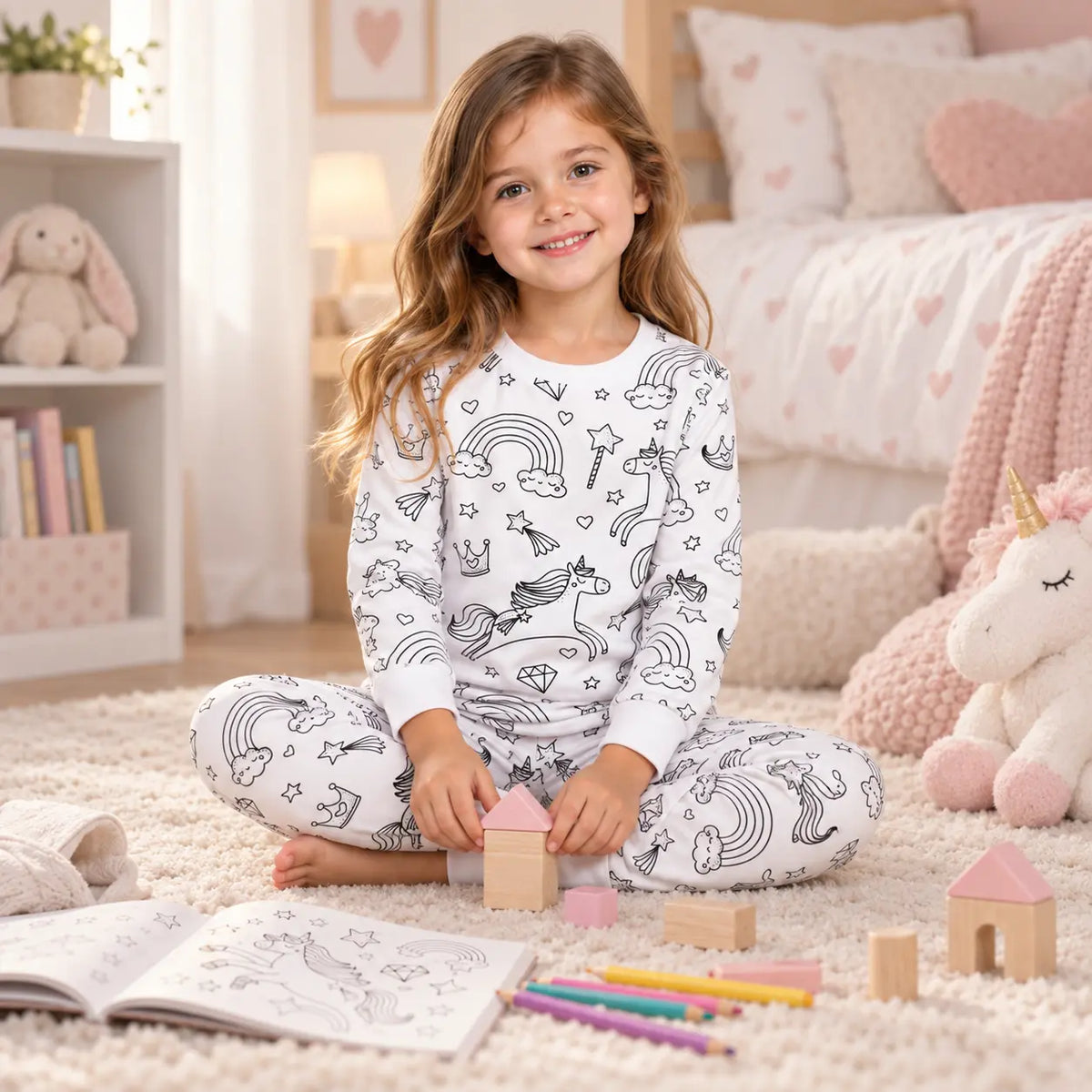 Pyjama À Colorier En Coton – vue 3 | le Juste Pyjama