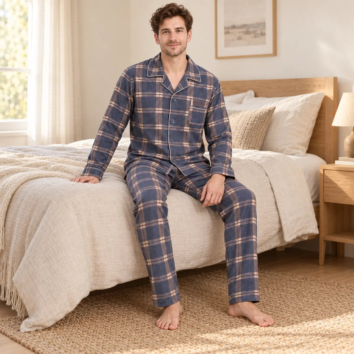 Pyjama À Carreaux Homme En Coton – vue 3 | le Juste Pyjama