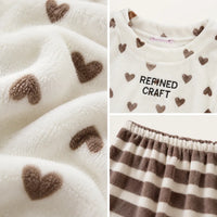 Pyjama Chaud Femme En Flanelle Chaude À Motifs Cœurs – vue 4 | le Juste Pyjama