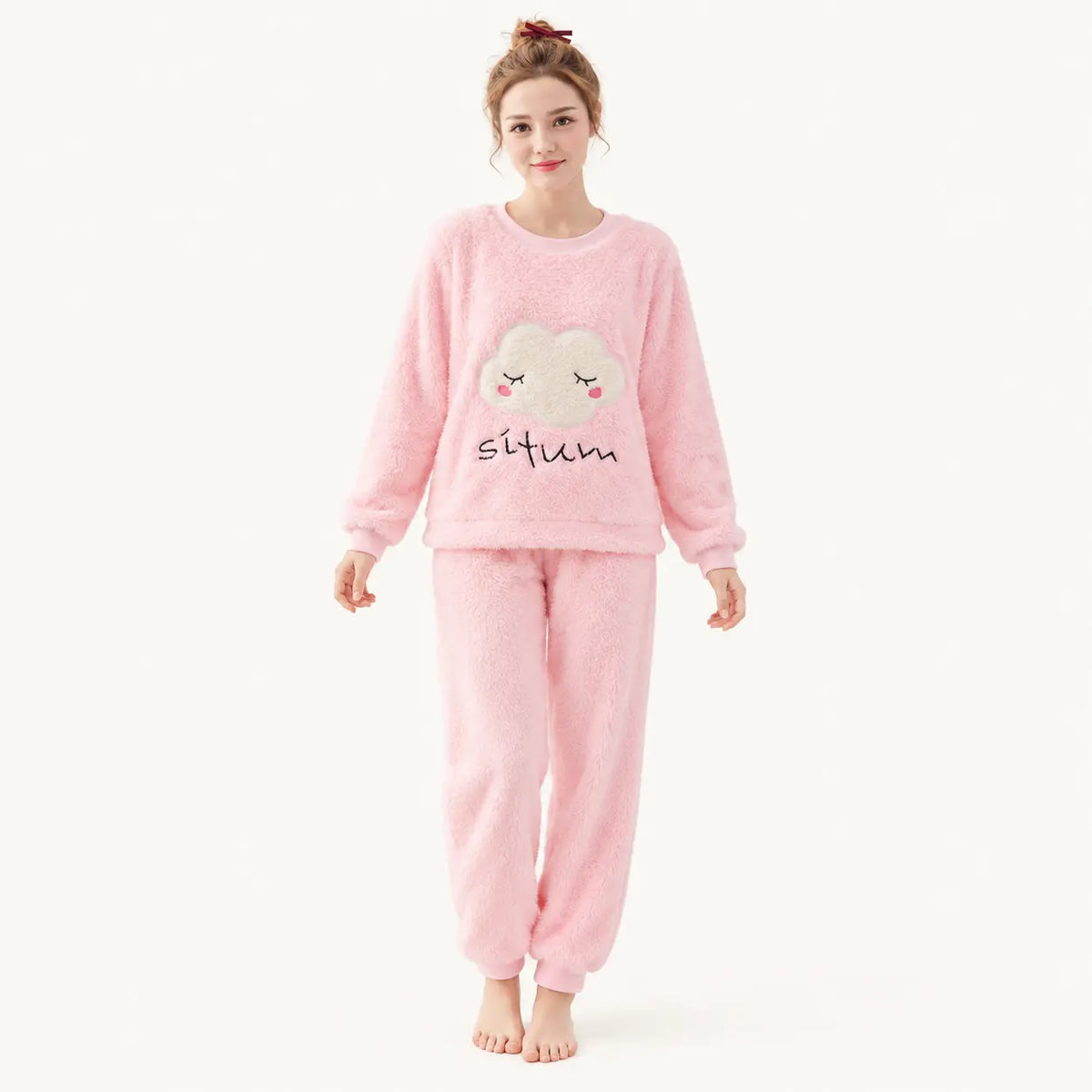 Pyjama Chaud Femme En Flanelle Chaude À Motifs Cœurs – vue 6 | le Juste Pyjama