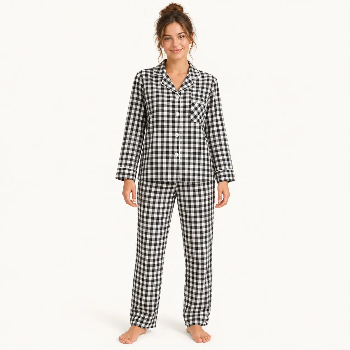 Pyjama Coton Femme À Carreaux – vue 8 | le Juste Pyjama