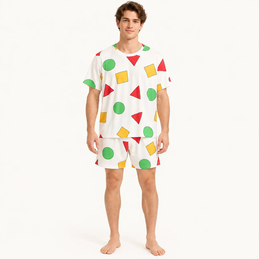 Pyjama Couple Coton Imprimé Formes Colorées – vue 7 | le Juste Pyjama