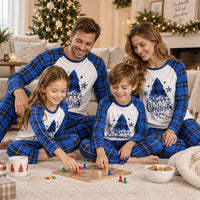 Pyjama De Noël Famille Assorti Sapin Imprimé Bleu – vue 4 | le Juste Pyjama