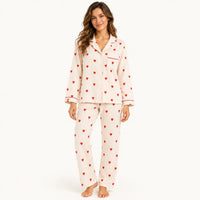 Pyjama Double Gaze De Coton Imprimé Cœurs – vue 6 | le Juste Pyjama