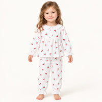 Pyjama En Coton Avec Dentelle Motif Cerises | le Juste Pyjama
