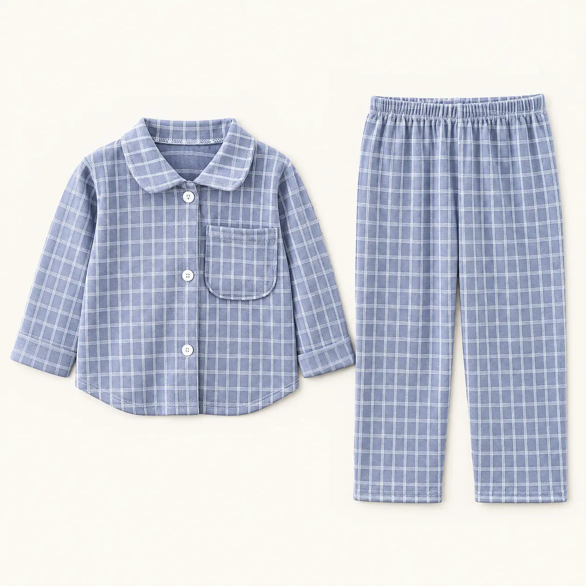 Pyjama En Coton À Carreaux Avec Col À Revers – vue 4 | le Juste Pyjama