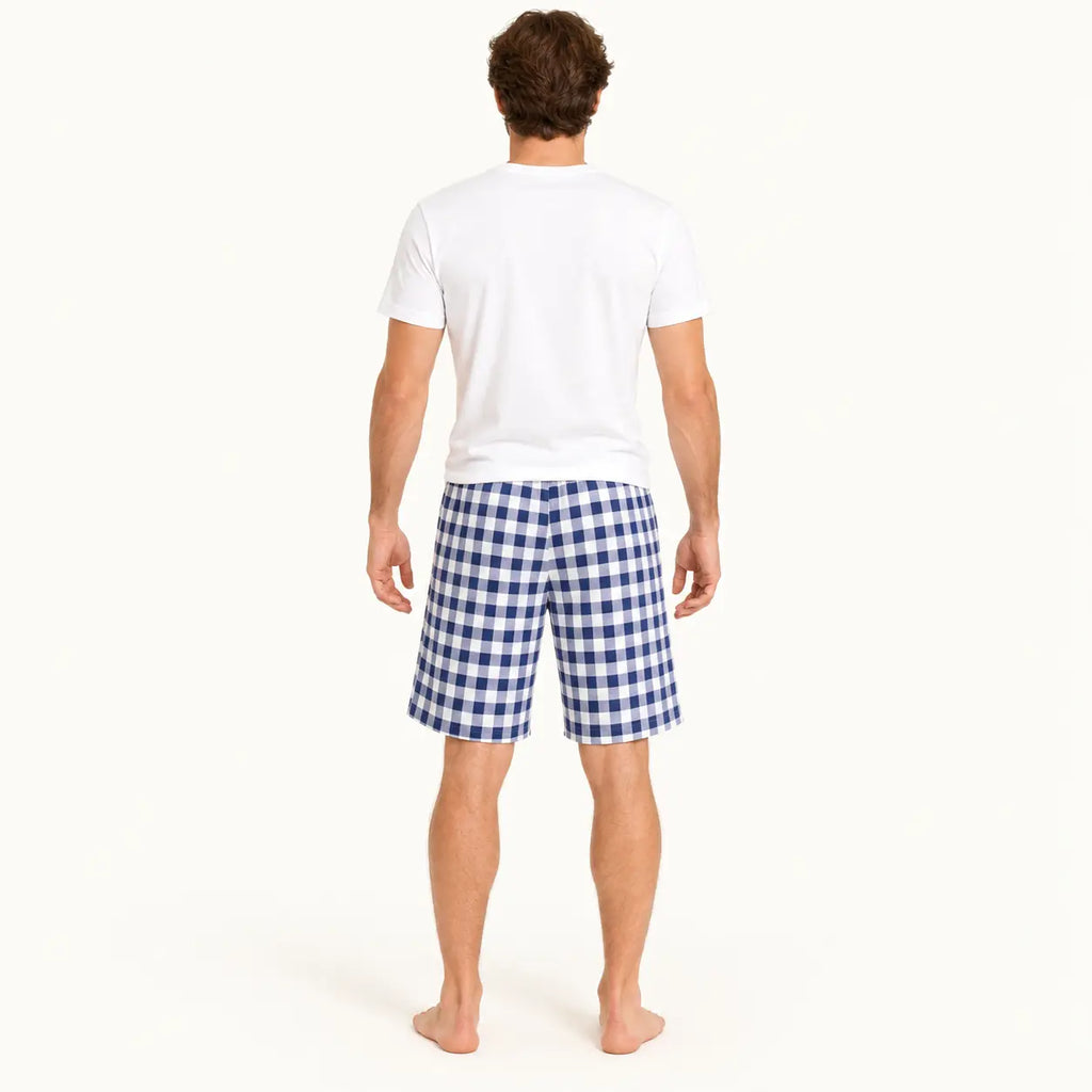 Pyjama En Gaze De Coton À Carreaux – vue 2 | le Juste Pyjama