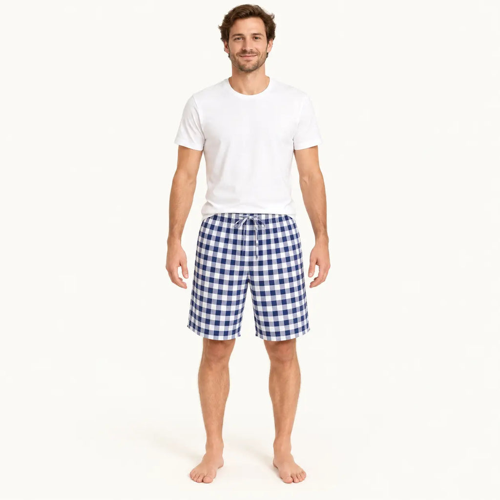 Pyjama En Gaze De Coton À Carreaux | le Juste Pyjama