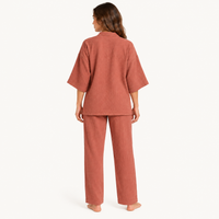 Pyjama En Gaze De Coton Terracotta – vue 2 | le Juste Pyjama