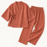 Pyjama En Gaze De Coton Terracotta – vue 5 | le Juste Pyjama