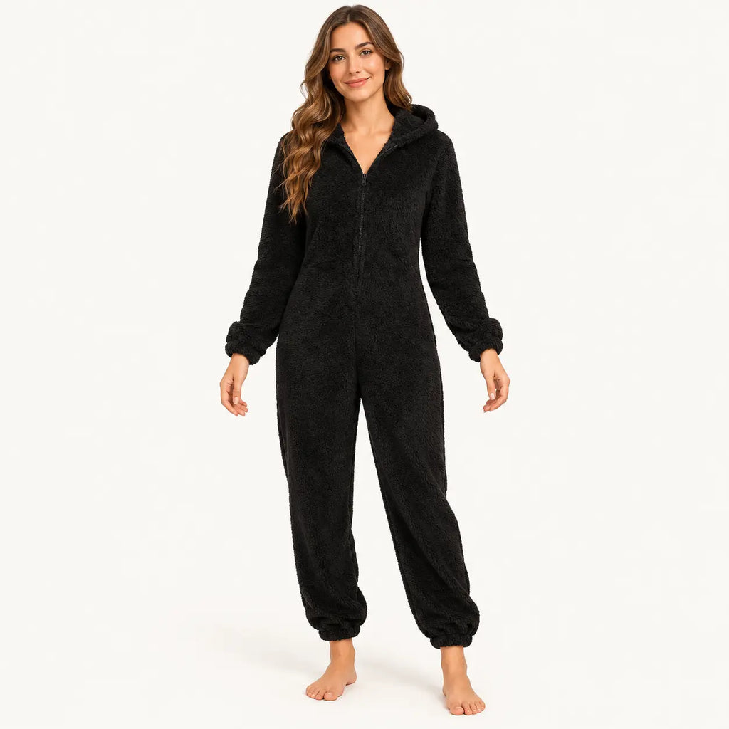 Pyjama En Polaire Femme Pelucheuse À Capuche | le Juste Pyjama
