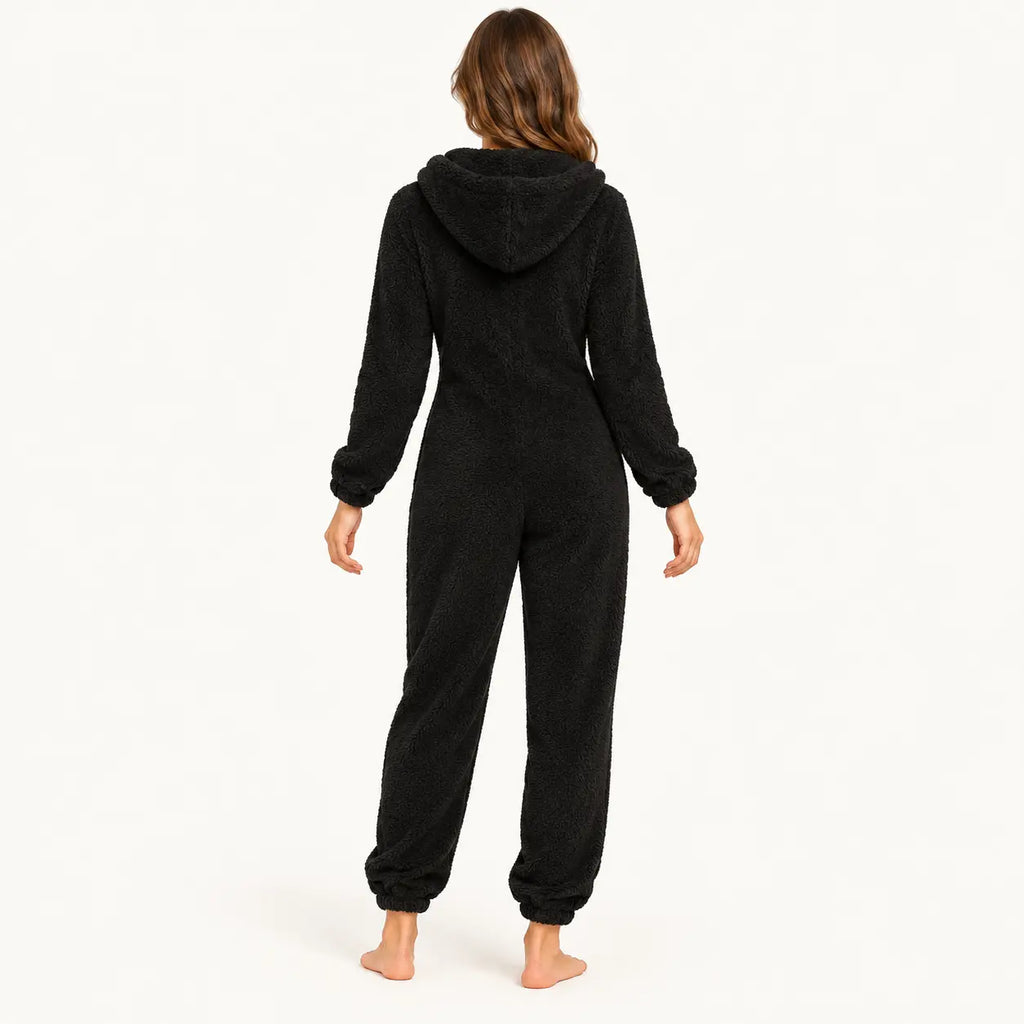 Pyjama En Polaire Femme Pelucheuse À Capuche – vue 2 | le Juste Pyjama