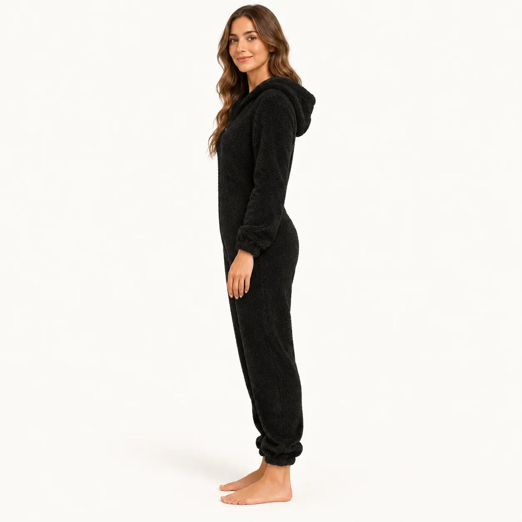 Pyjama En Polaire Femme Pelucheuse À Capuche – vue 3 | le Juste Pyjama