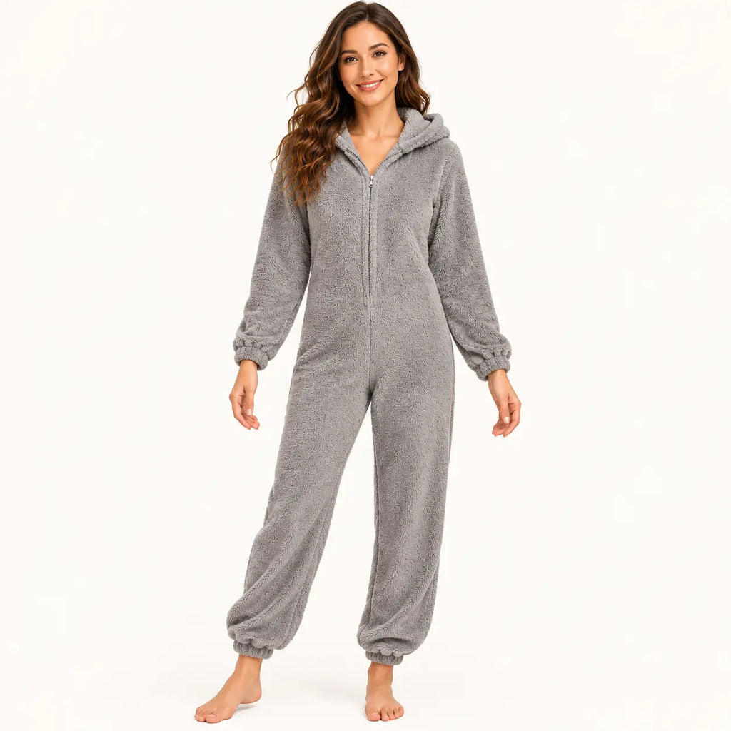 Pyjama En Polaire Femme Pelucheuse À Capuche – vue 6 | le Juste Pyjama