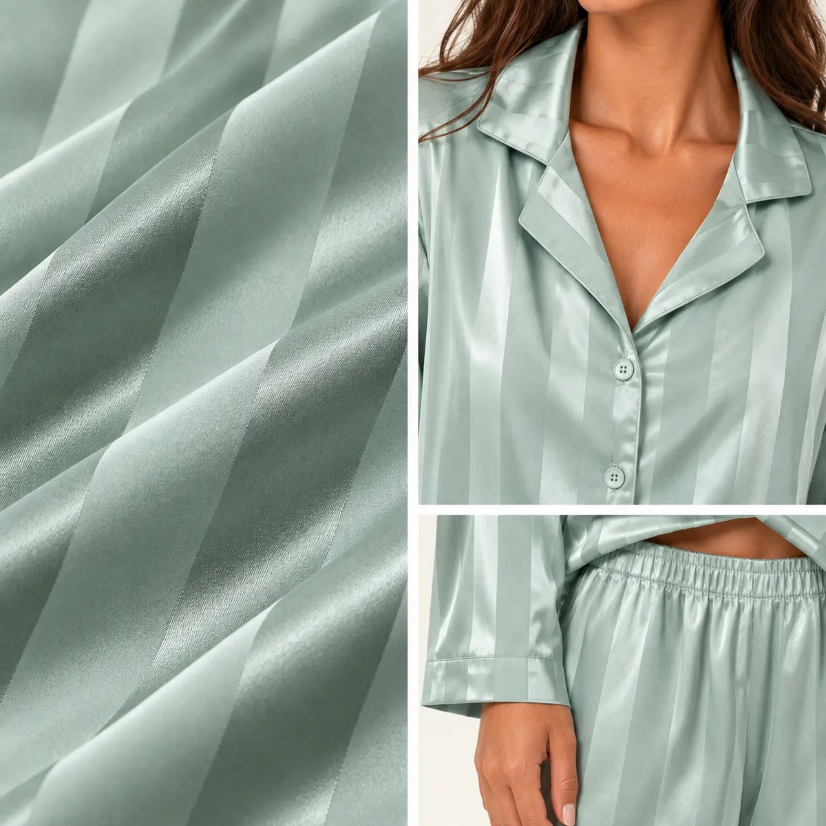 Pyjama En Satin À Rayures – vue 4 | le Juste Pyjama