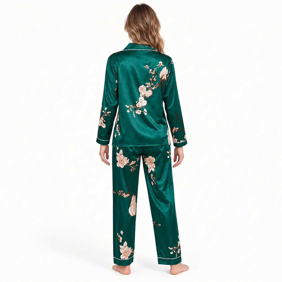 Pyjama En Satin Vert – vue 2 | le Juste Pyjama
