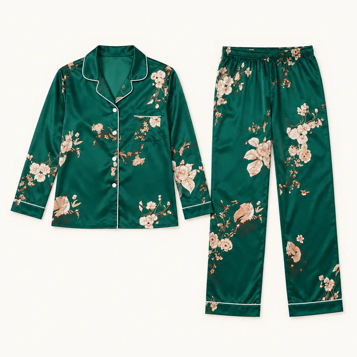 Pyjama En Satin Vert – vue 5 | le Juste Pyjama
