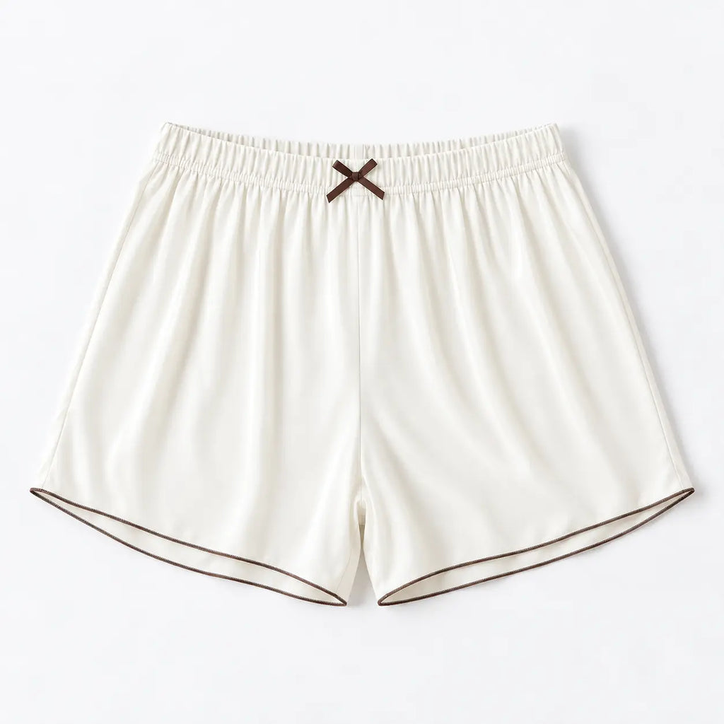 Pyjama En Soie De Glace Taille Élastique coloris blanc | le Juste Pyjama