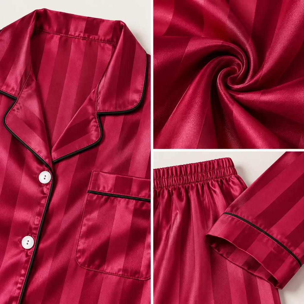 Pyjama Femme En Satin Rayé À Manches Longues – vue 4 | le Juste Pyjama