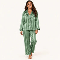 Pyjama Femme En Satin Rayé À Manches Longues – vue 6 | le Juste Pyjama