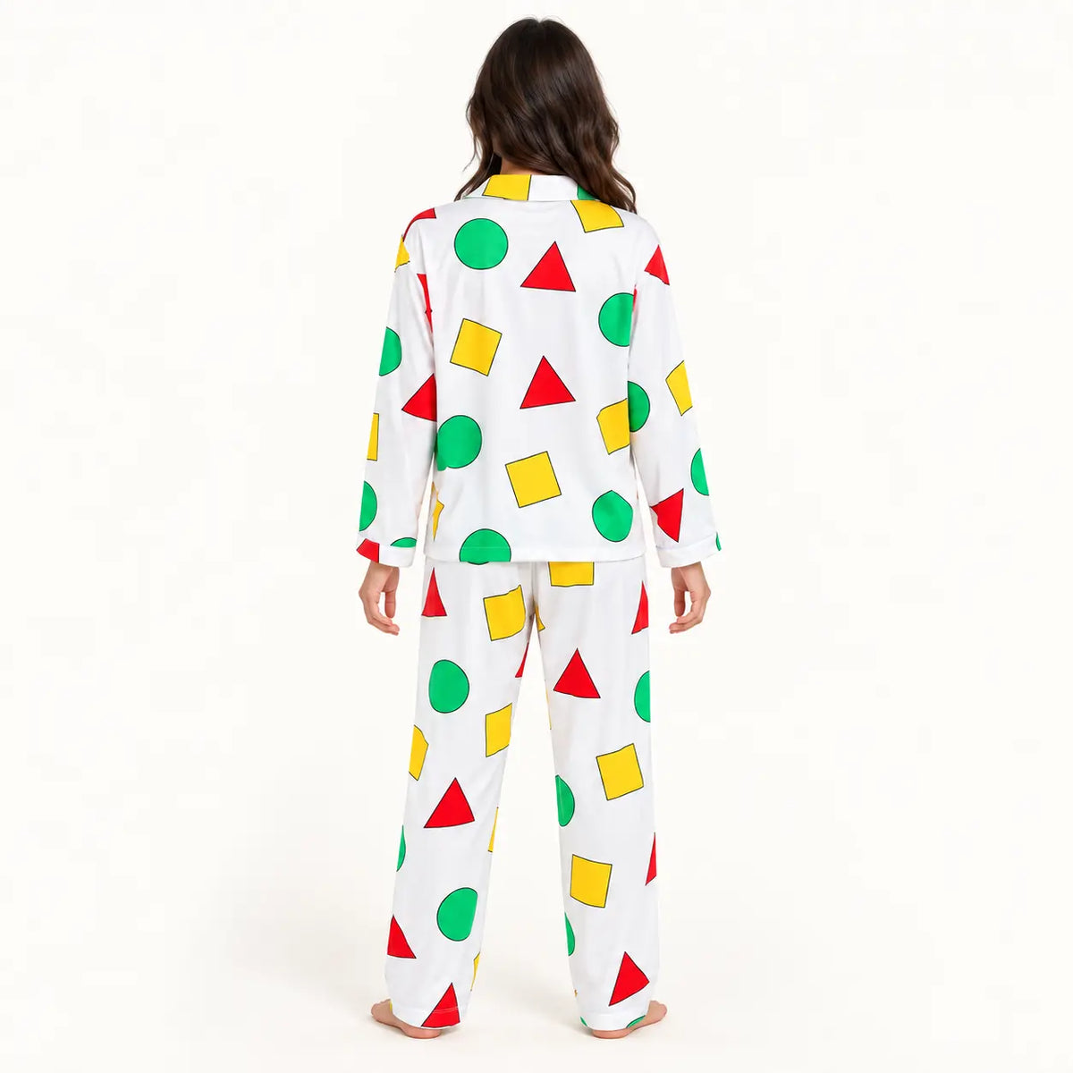 Pyjama Hiver Pour Femme Motif Géométrique Col À Revers – vue 2 | le Juste Pyjama