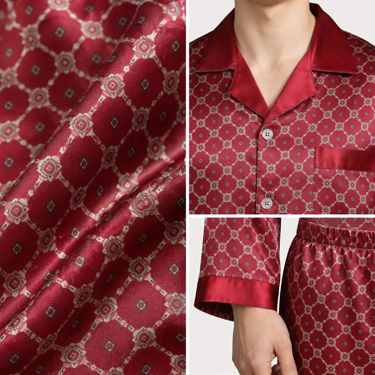Pyjama Long Homme En Satin – vue 4 | le Juste Pyjama