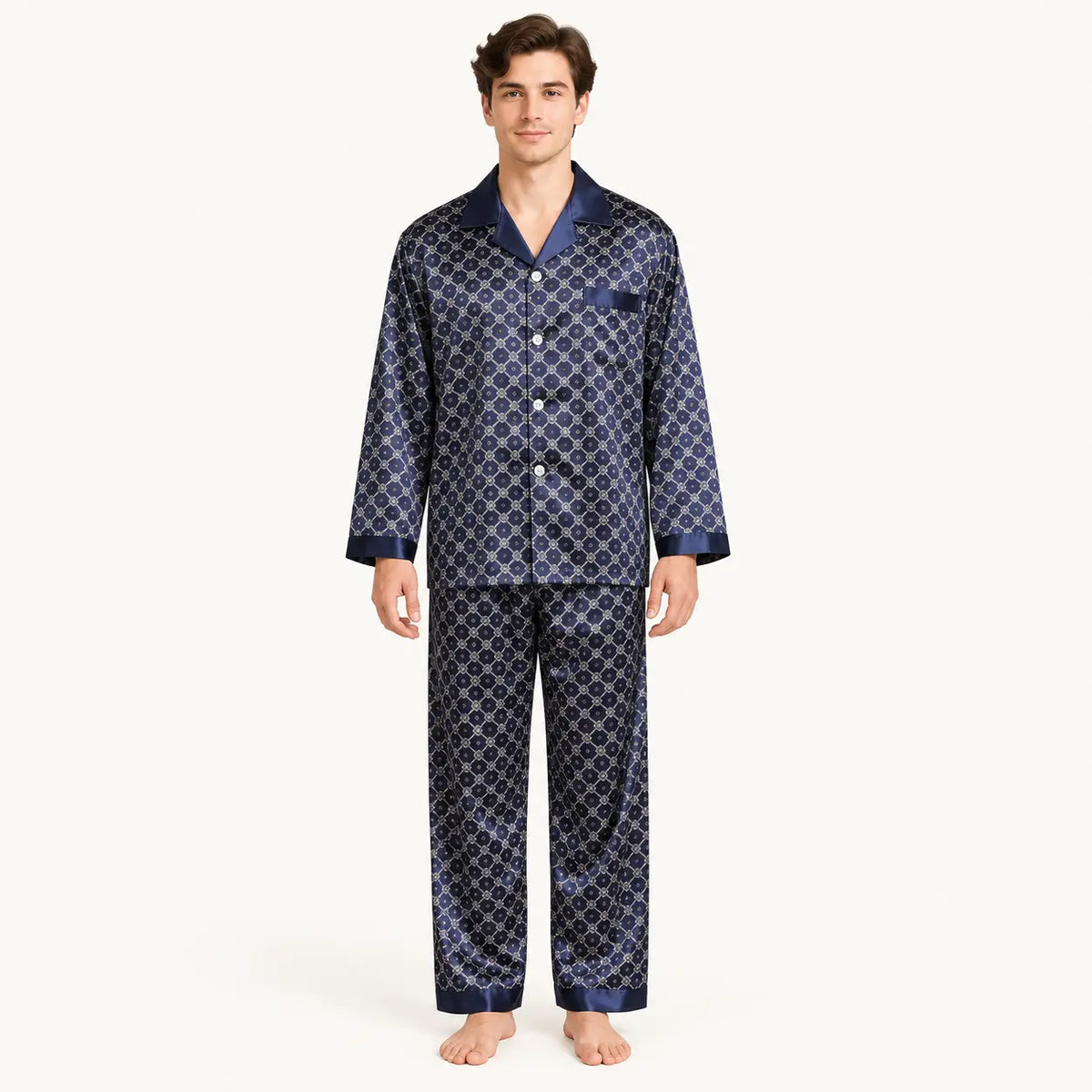 Pyjama Long Homme En Satin – vue 6 | le Juste Pyjama
