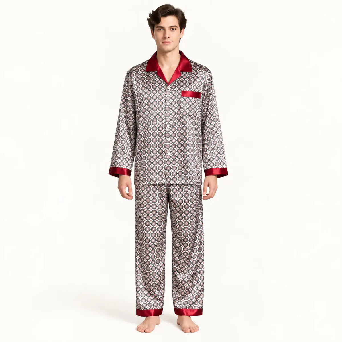 Pyjama Long Homme En Satin – vue 7 | le Juste Pyjama