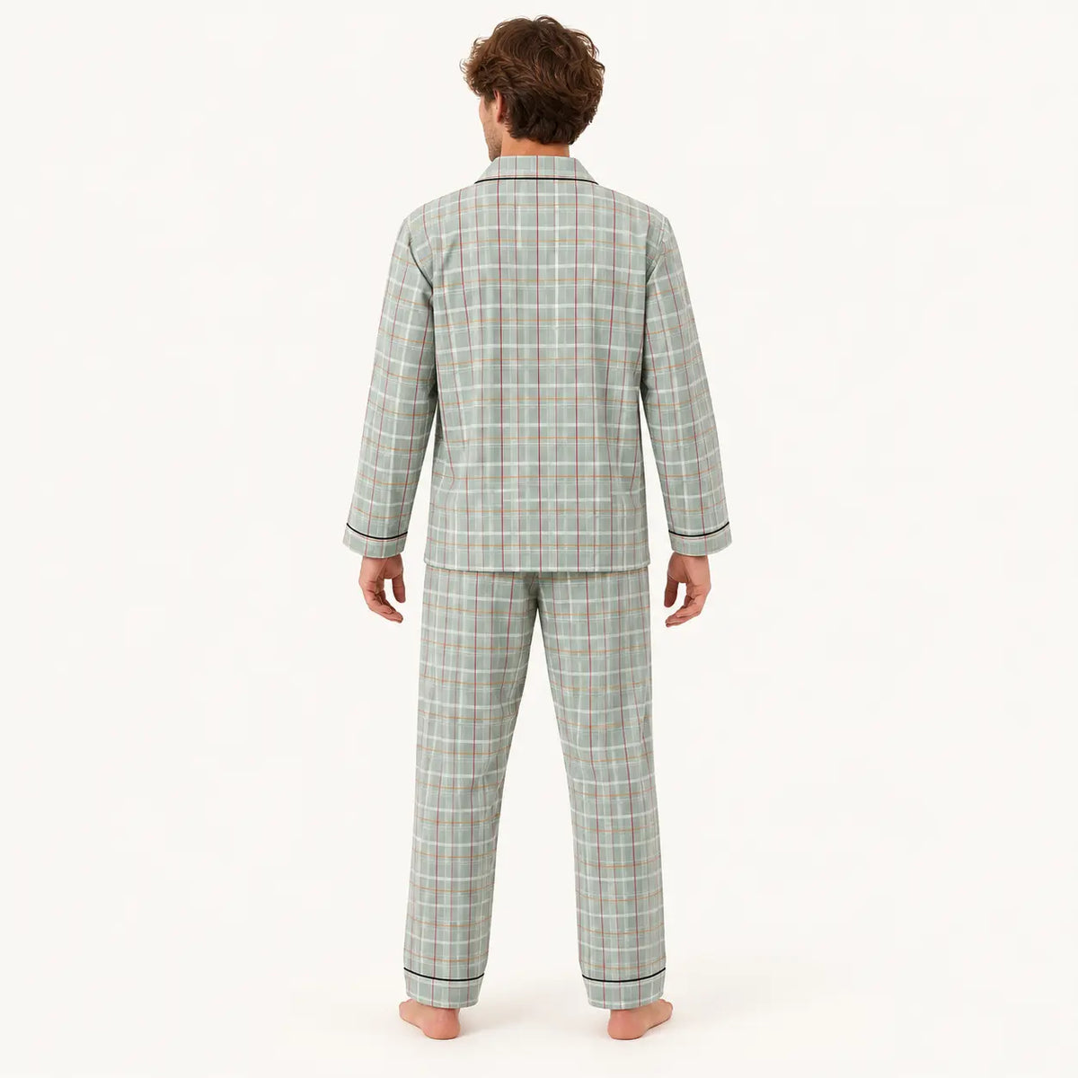Pyjama Pour Homme À Carreaux Boutonné – vue 2 | le Juste Pyjama