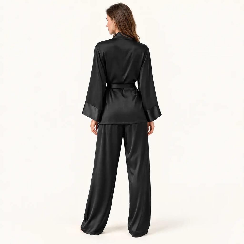 Pyjama Satin Col En V – vue 2 | le Juste Pyjama