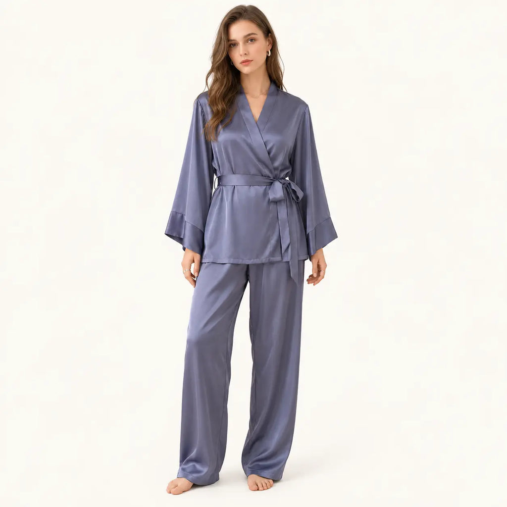 Pyjama Satin Col En V – vue 6 | le Juste Pyjama