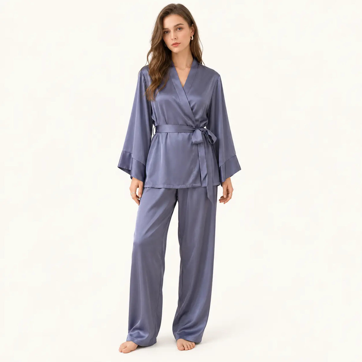 Pyjama Satin Col En V – vue 6 | le Juste Pyjama
