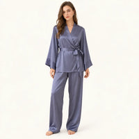 Pyjama Satin Col En V – vue 6 | le Juste Pyjama