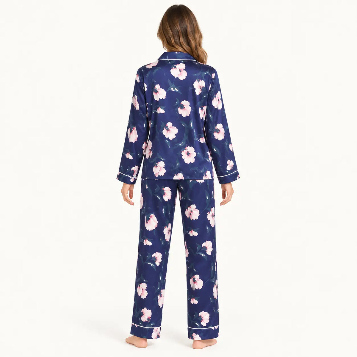 Pyjama Satin De Polyester Satiné Imprimé Fleuri – vue 2 | le Juste Pyjama
